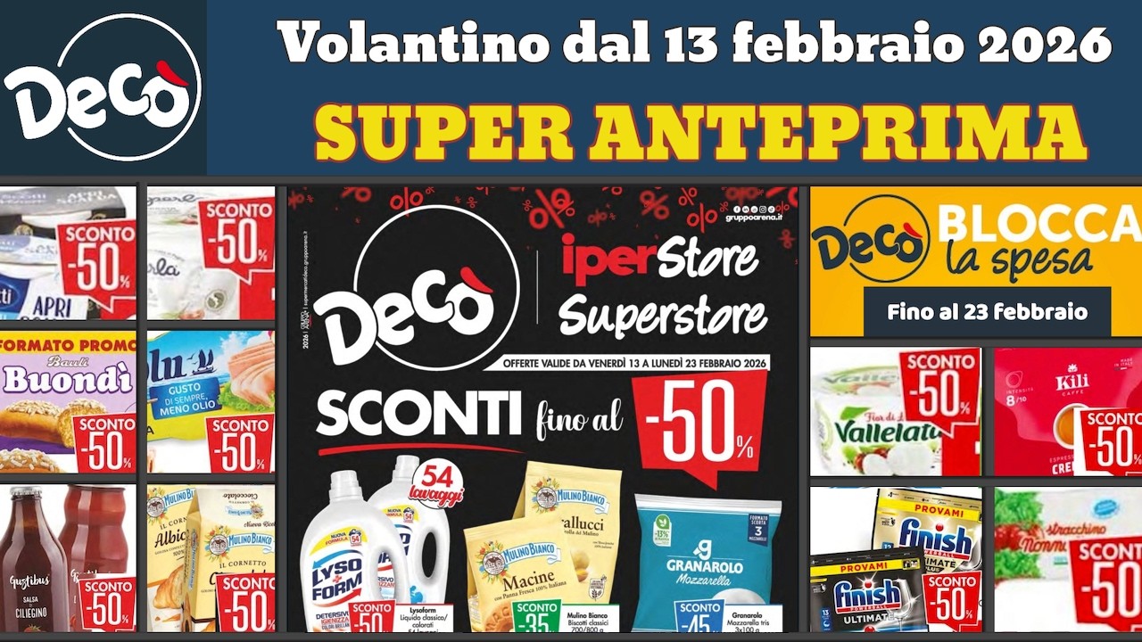 volantino DECÒ dal 13 febbraio 2026 ✅ #anteprima Sconti fino 50% 🔥 Offerte e promozioni