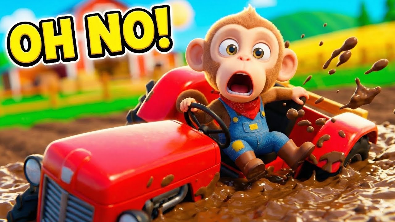 Monkey Farmer’s Tractor Trouble | monkey cartoon video #funnymonkey #monkeycartoon 