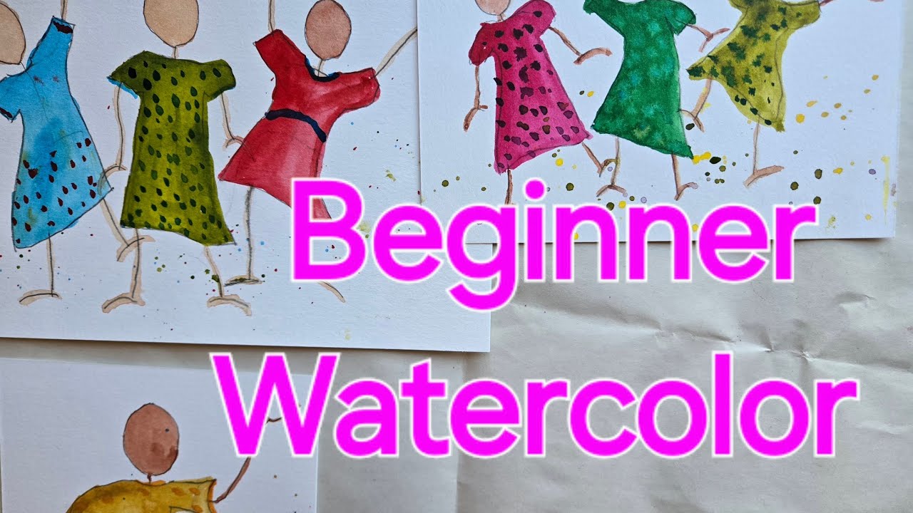 🟣Very Beginner Watercolor.  Easy to do!