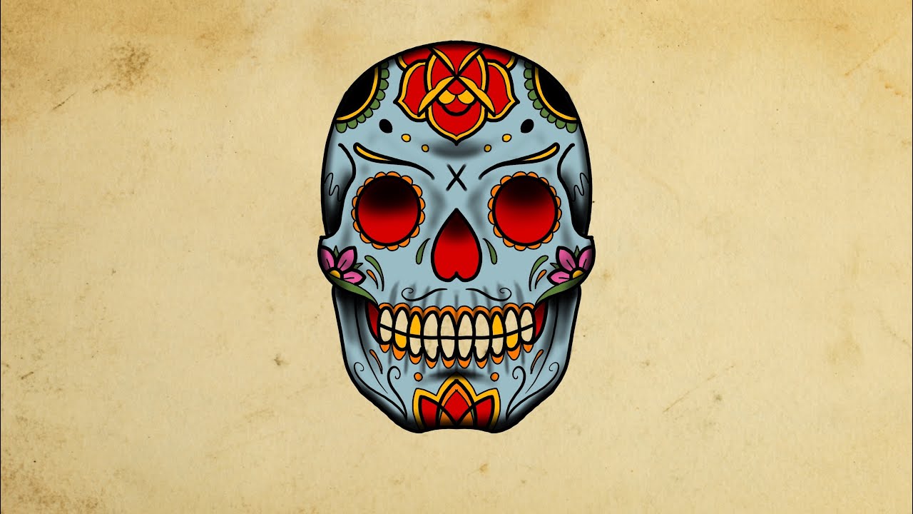HOW TO DRAW A SUGAR SKULL TATTOO