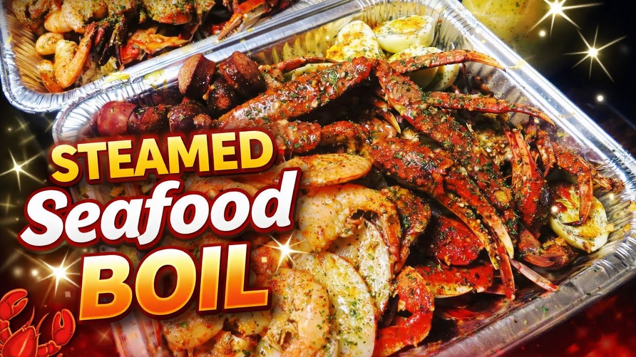 Steamed Seafood Boil. 