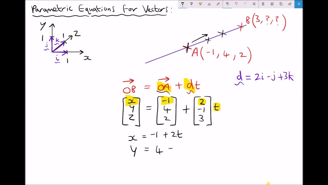 Using Vectors and Parametric Equations to Find the Coordinates of a Point on a Line