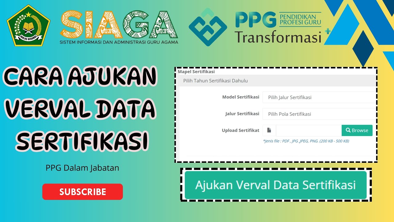 Pengajuan VERVAL Data SERTIFIKASI Guru PAI Melalui Akun Siaga
