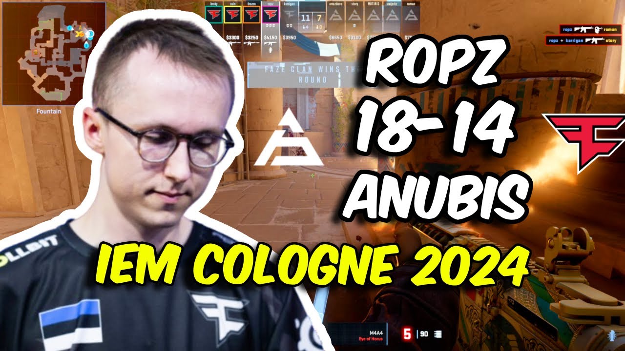 CS2 POV FaZe ropz (18/14) vs SAW (Anubis) IEM Cologne 2024 Quarter-final