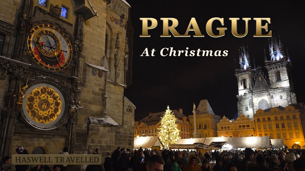 Prague Old Town Christmas Market at Night – Czech Republic 4K Walking Tour