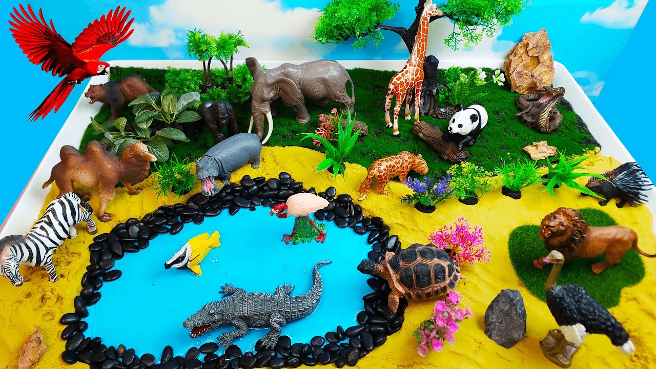 Meet Wild Animals-Diorama DIY-Fun Facts about nature and drawing - educational video for kids