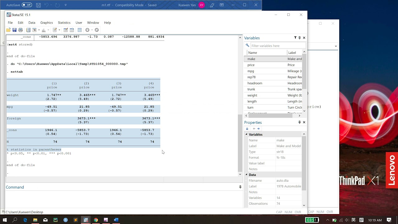 A simple way to creating beautiful regression tables in STATA: the 