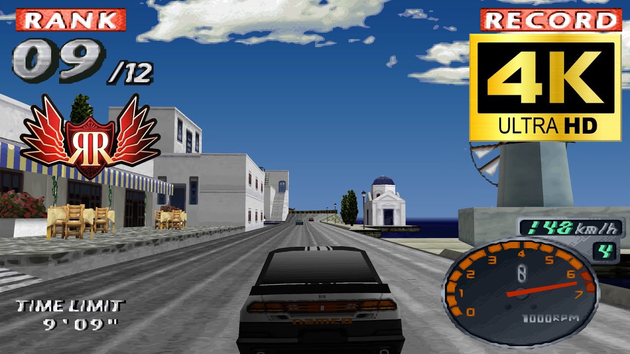 PS1を「4k画質」で蘇らせてみた!【レイジレーサー】エクストラレース(逆走) クラス1 Rage Racer 4K #5