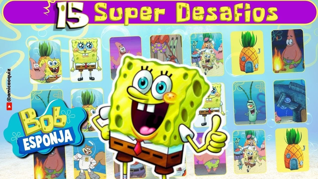 🧽Desafios Bob Esponja🍍  7 erros | jogo da memória | encontre o diferente #quiz #bobesponja