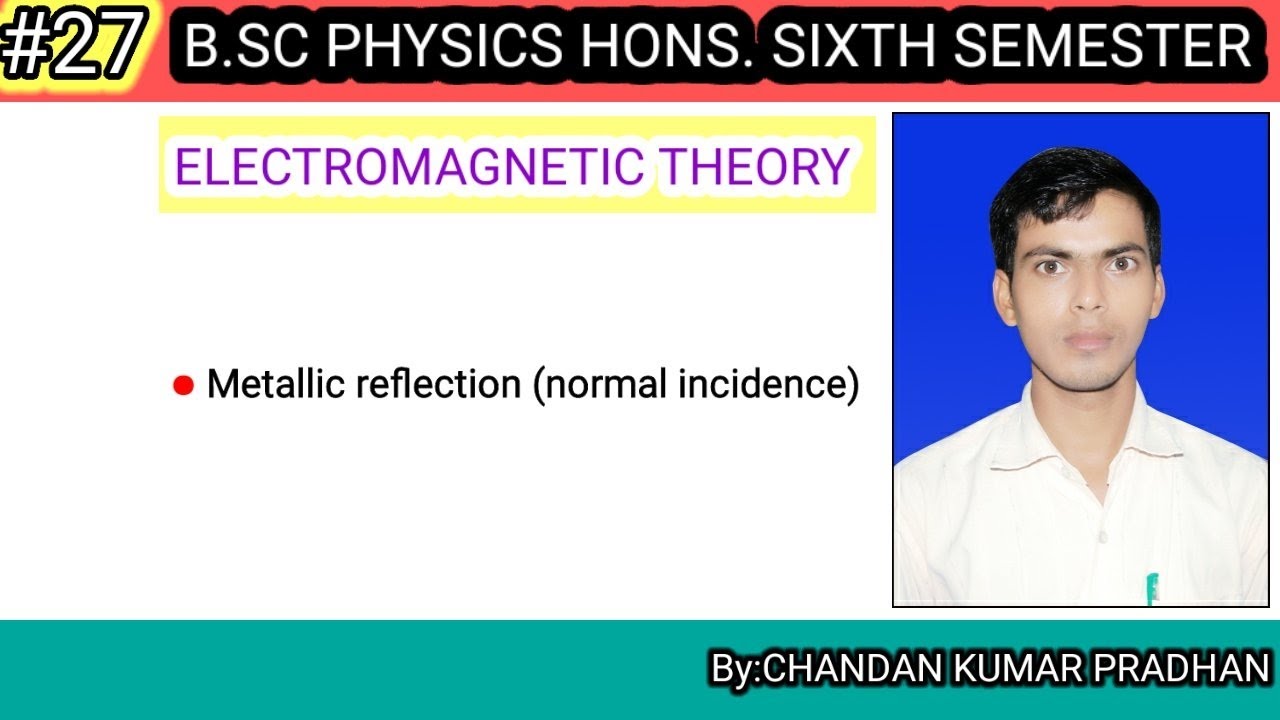 ELECTROMAGNETIC THEORY: Metallic reflection (normal incidence)