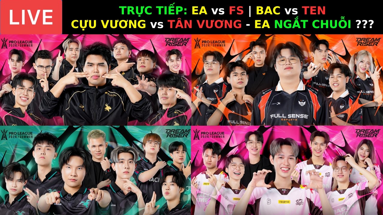 TRỰC TIẾP: TÂM ĐIỂM - FULL SENSE vs EARENA - CỰU VƯƠNG vs TÂN VƯƠNG - ĐẦU BẢNG vs CUỐI BẢNG !!!