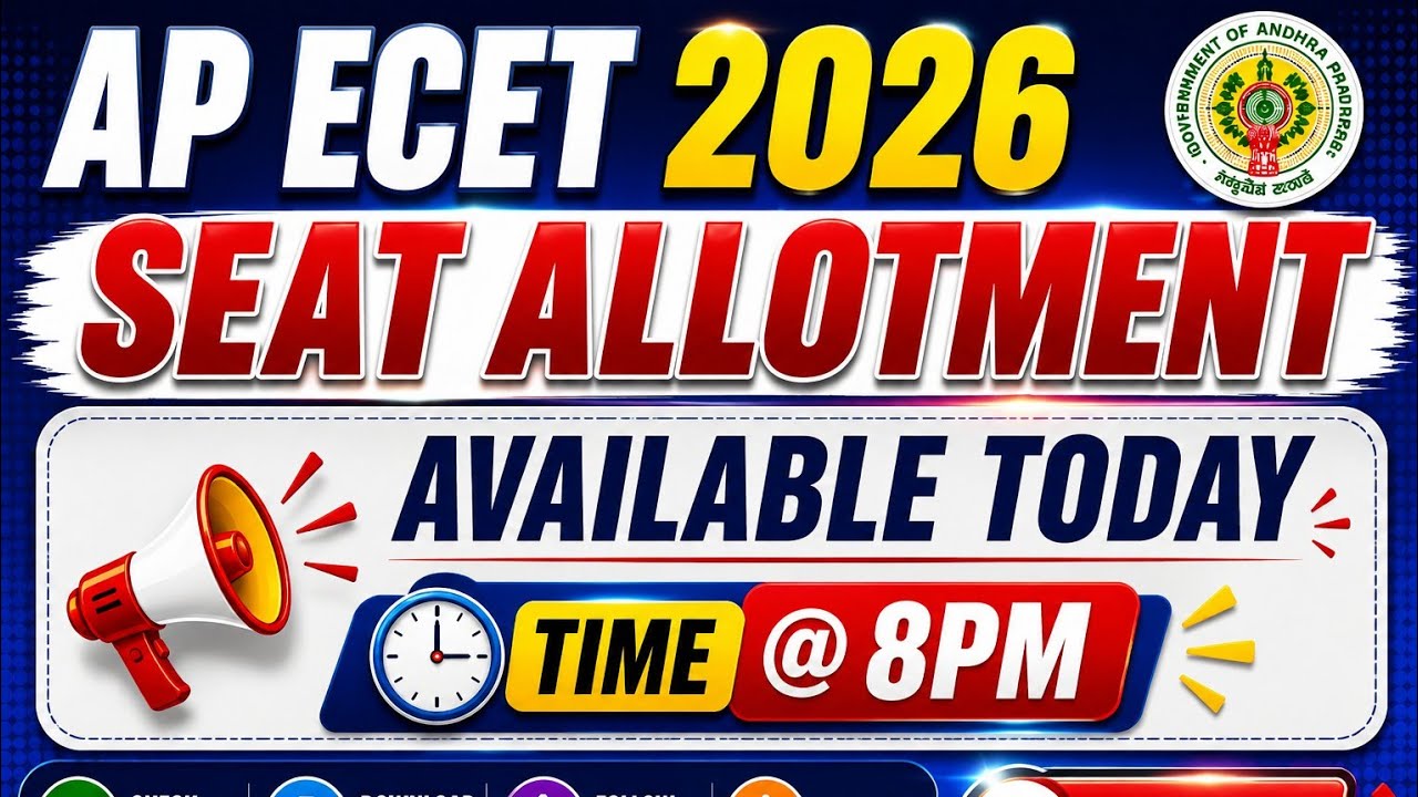 AP ECET SEAT ALLOTMENT AVAILABLE TIME RELEASED | AP ECET SEAT ALLOTMENT TODAY 