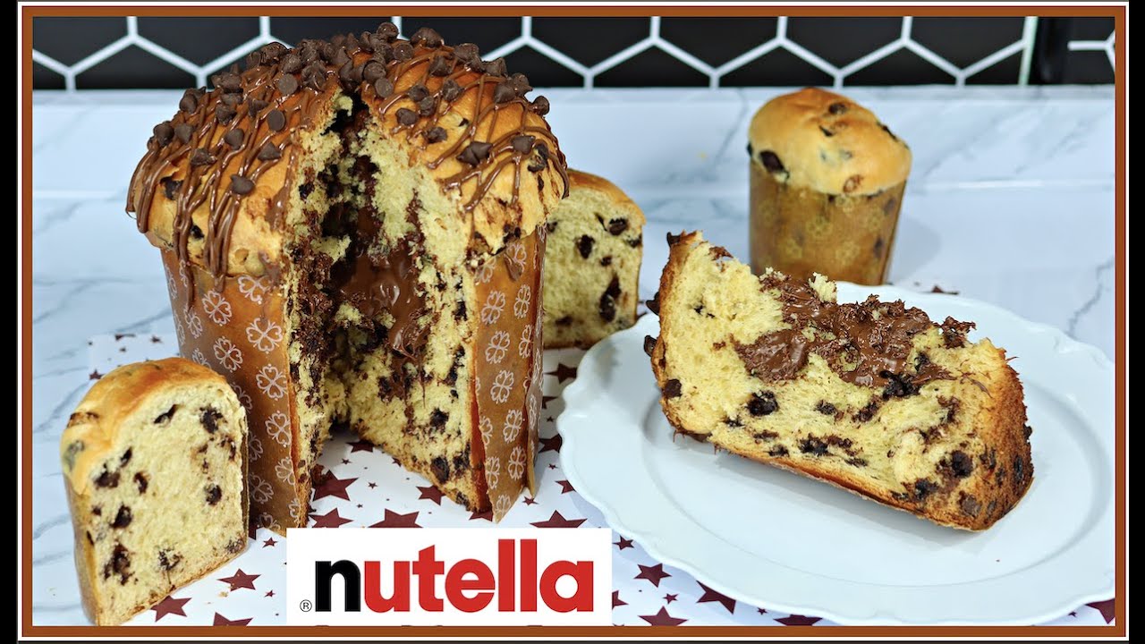 Cómo hacer PANETTONE o PAN DULCE de chips de chocolate relleno de NUTELLA