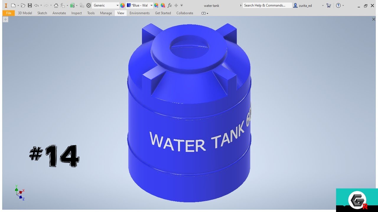 Tutorial Autodesk Inventor Tanque de Agua Ejercicio 14 Water Tank