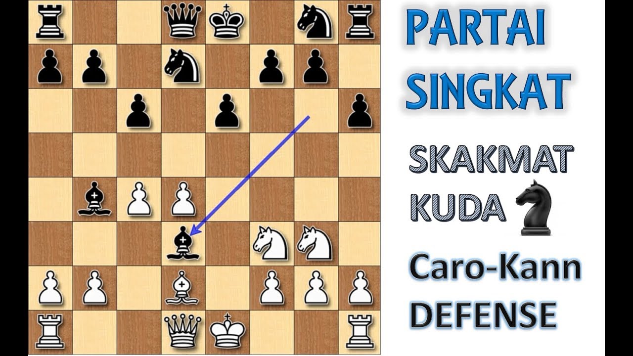 PARTAI SINGKAT CATUR SKAKMAT dengan KUDA | Caro-Kann Defense