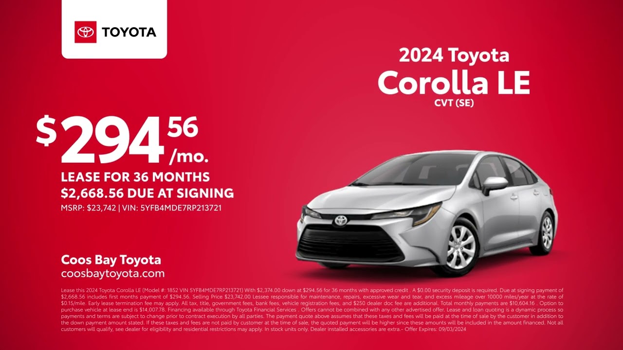 Toyota Corolla 08/31/2024 4251820