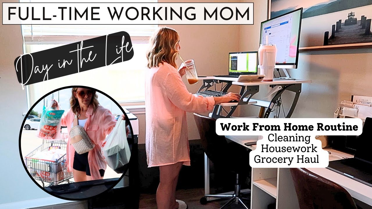 5am-5pm Working Mom Day in the Life: Cleaning, Housework, Grocery Haul | Amanda Fadul