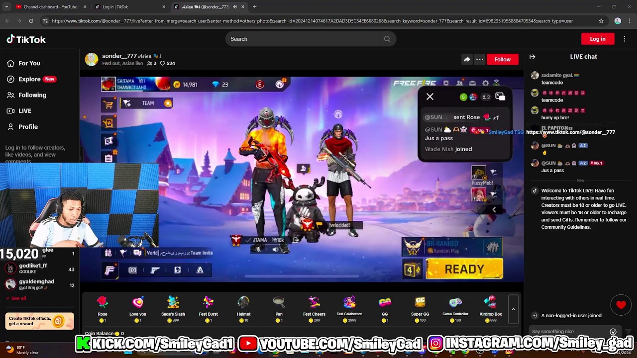 SmileyGad Is Live/ New Channel Join Up Road To 20K 🔥🔥GTA 5 RP Mix With Garena Freefire Livestream