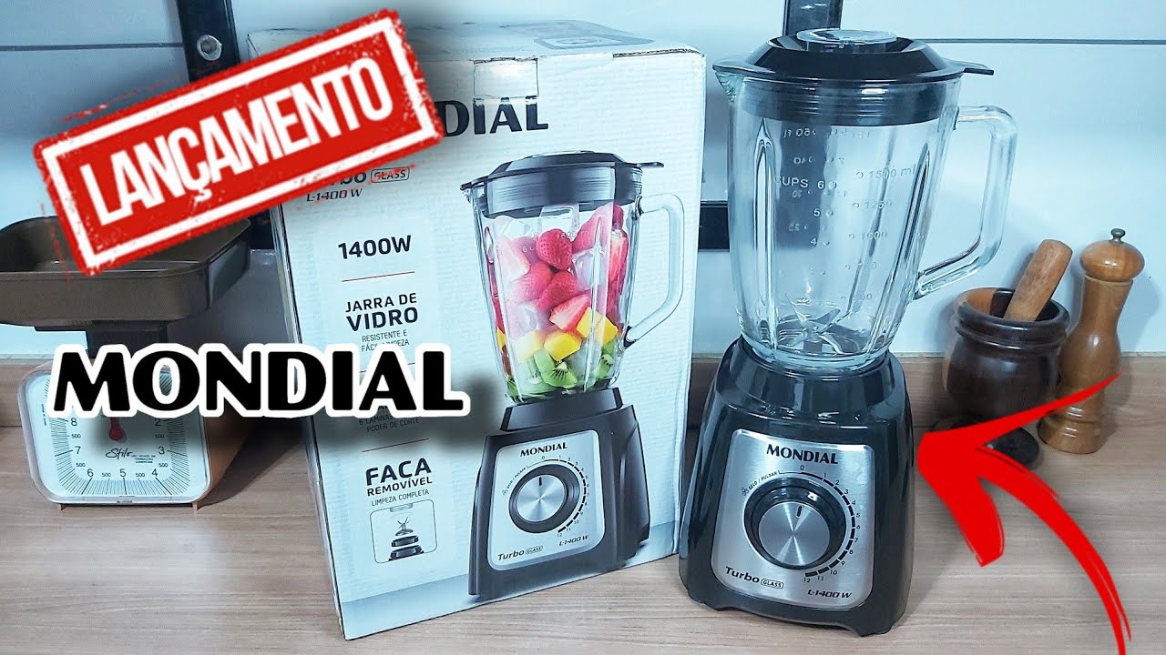 LANÇAMENTO 😱 novo liquidificador mondial modelo turbo glass L 1400w