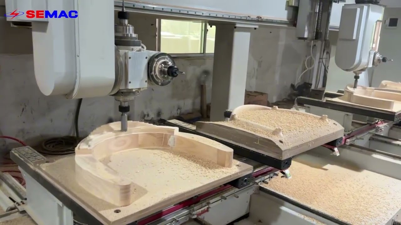 Máy CNC 5 Trục 2 Đầu 4 bàn gia công  - MASTER 2TC2+2 | Máy chế biến gỗ Semac