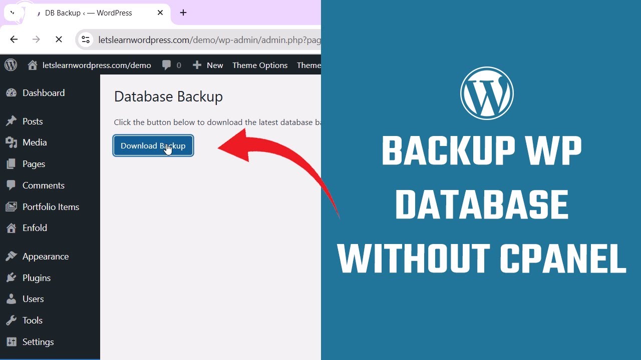 Backup WordPress database without cPanel | No Plugins