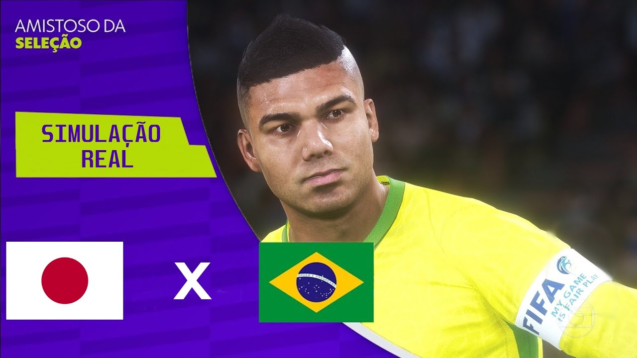 Brasil x Japão - Amistoso Internacional | Simulação PES 2026 | Futebol Realista