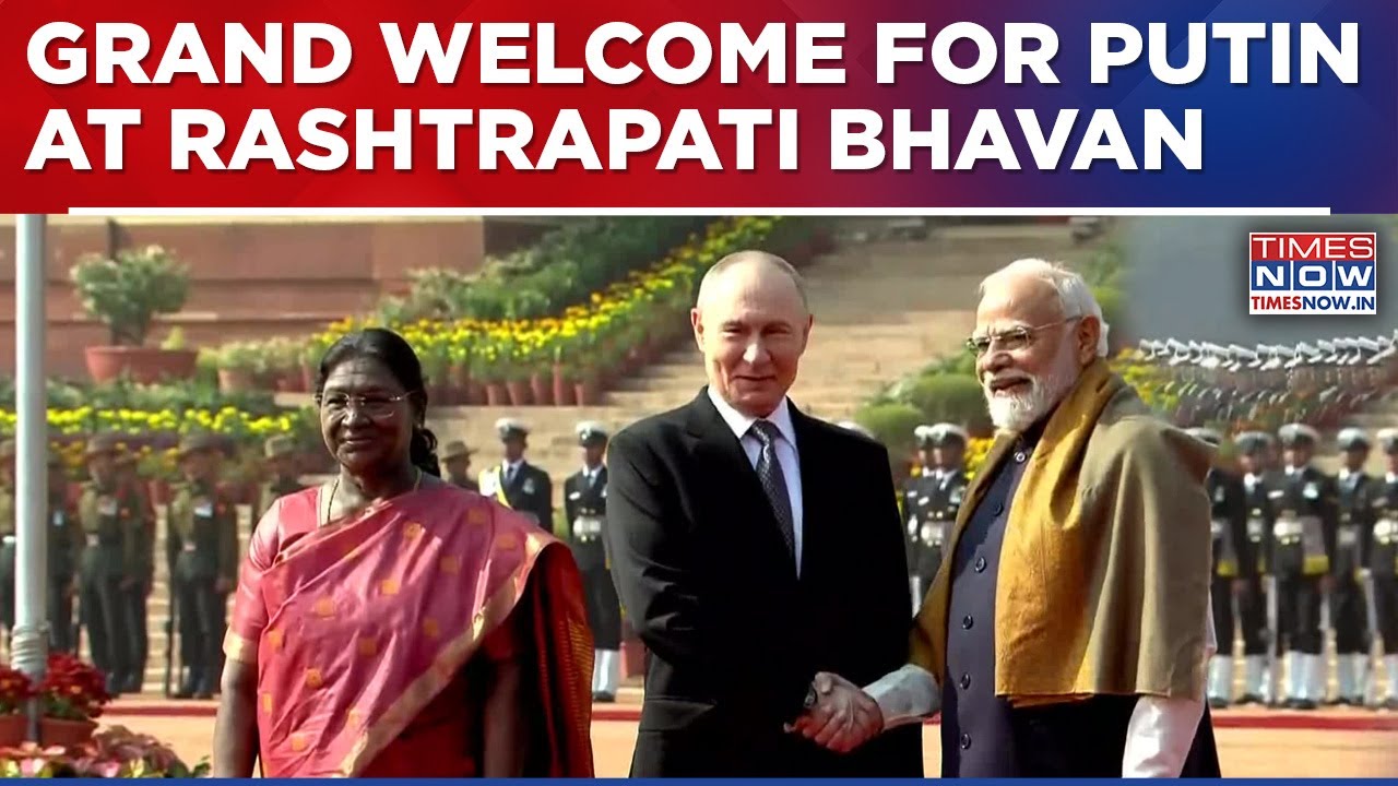 Putin&rsquo;s Majestic Welcome At Rashtrapati Bhavan; PM Modi, Prez Murmu Present; Big India-Russia Moment