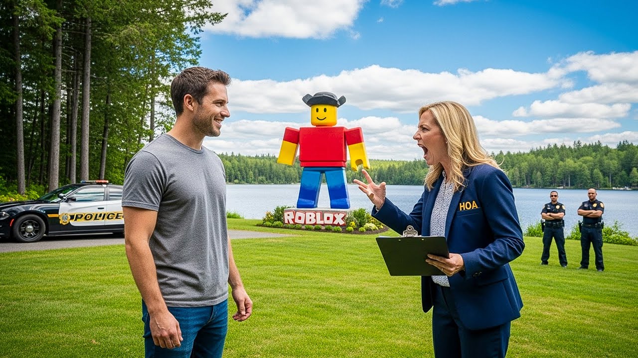 Karen Reported My Garden Statue Is Too Boring, So I Replaced It With a Big Statue Of a Roblox