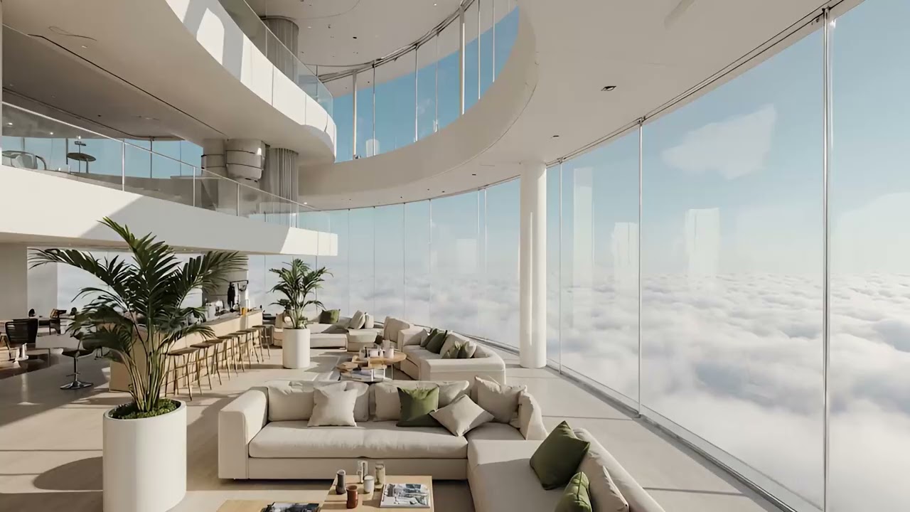 Ambient Relaxation – Futuristic Sky Lounge Above the Clouds | Noetic Sea
