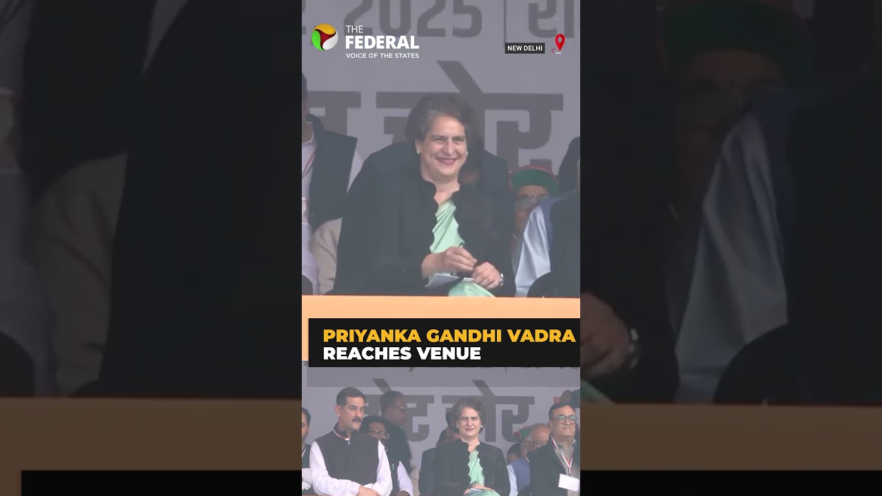 Congress' ‘Vote Chori’ rally in Delhi: Priyanka Gandhi arrives at Ramlila Maidan