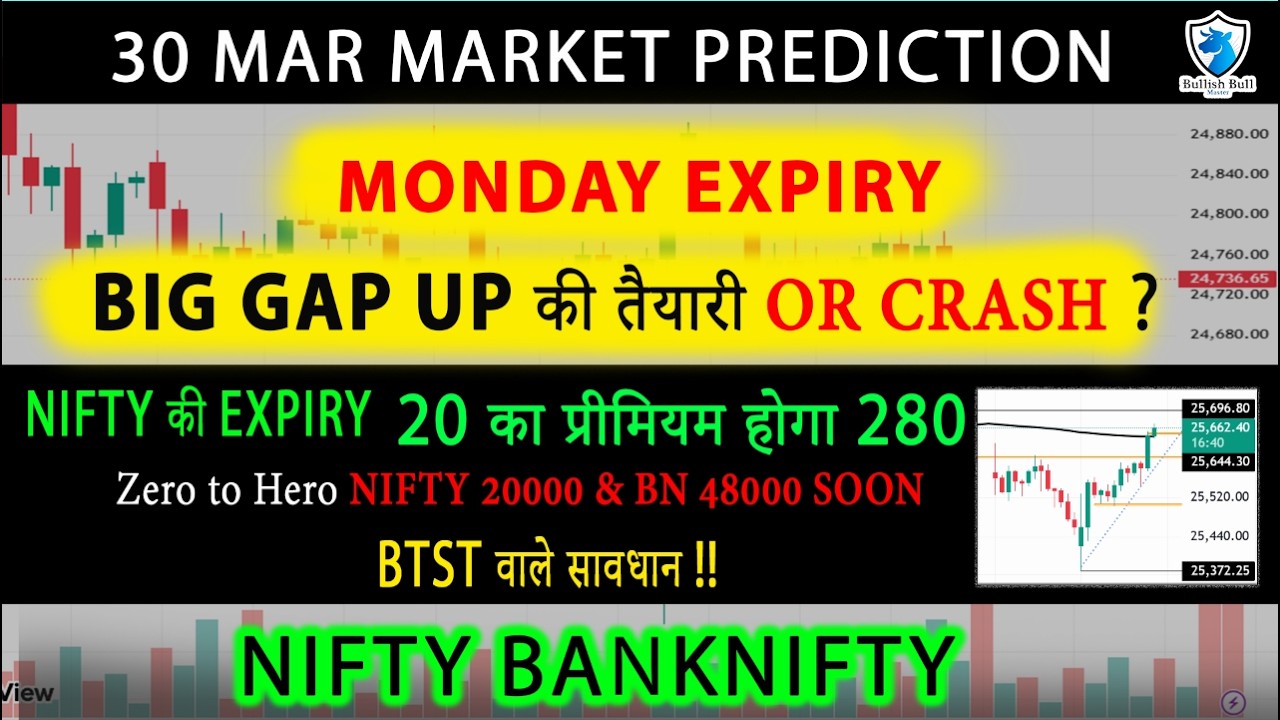 Monday | 30 Mar 2026 GAP UP OR DOWN | Nifty Prediction and Bank Nifty Analysis | Bank Nifty Tomorrow