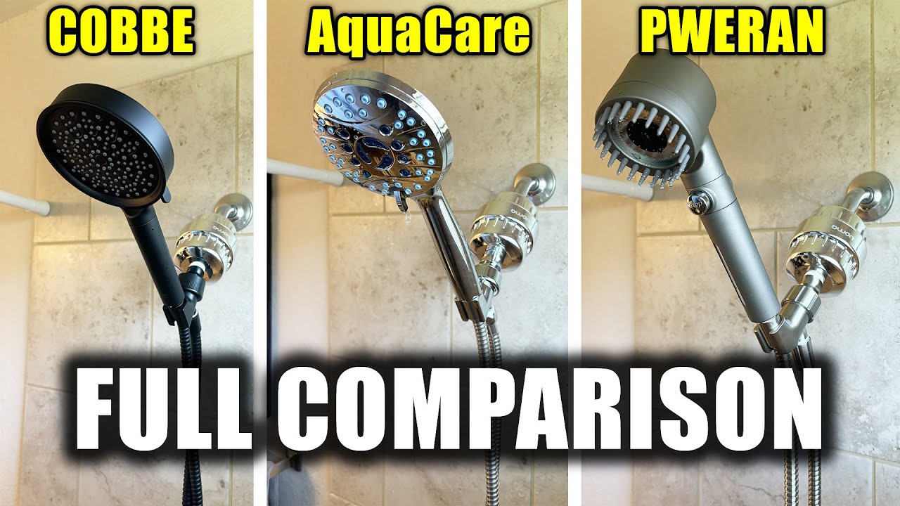 Сравнение душевых леек Cobbe, AquaCare и Pweran