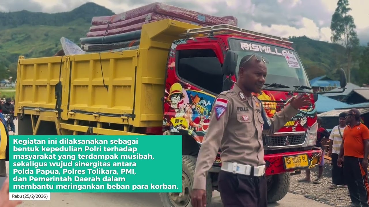 Di Tengah Abu & Luka, Polisi Dampingi PMI & Pemda Hadirkan Harapan Untuk Korban Kebakaran Karubaga 