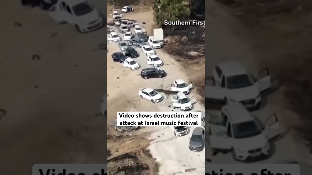 Drone video shows Hamas' destruction at Israel music festival