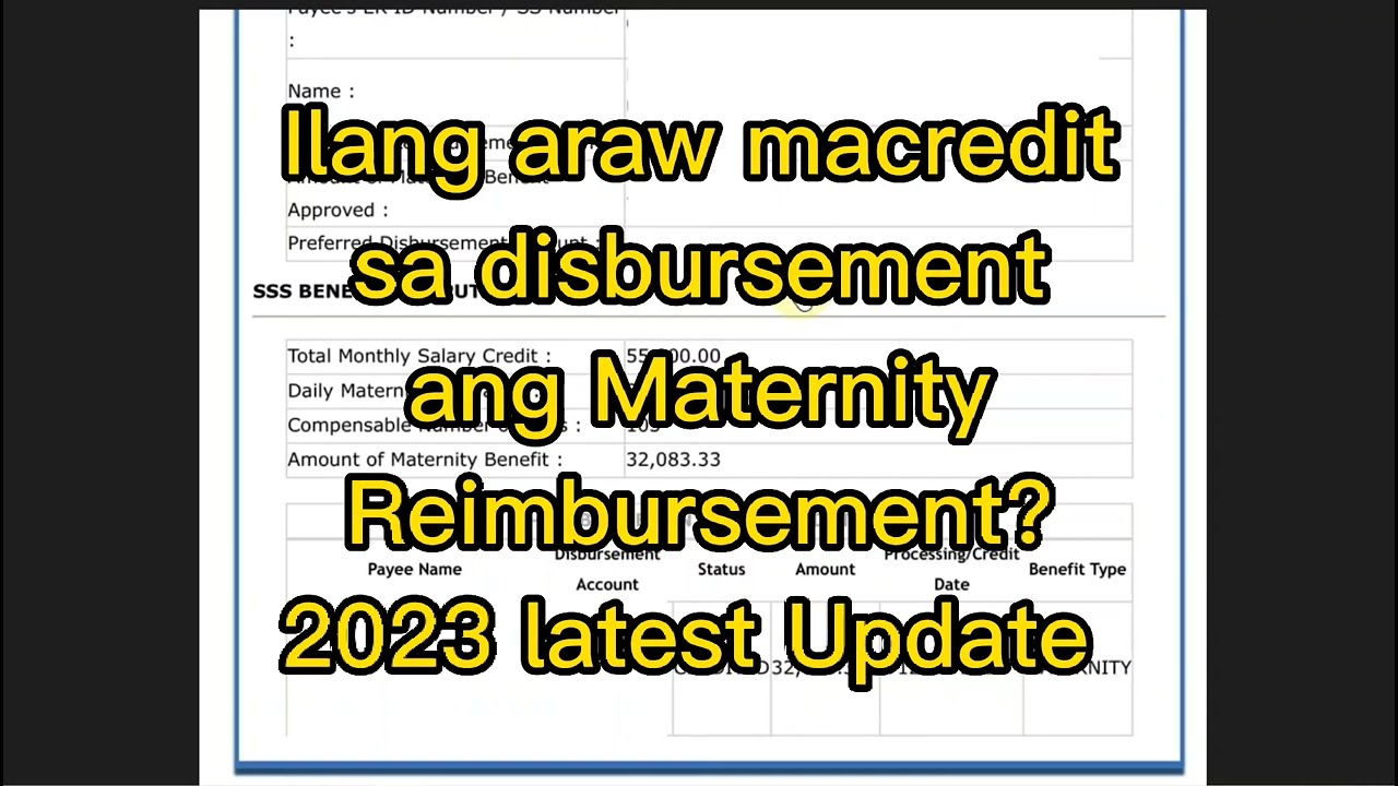 Ilang araw macredit sa Disbursement Account ang SSS Maternity Reimbursement? 2023 update mabilis na!