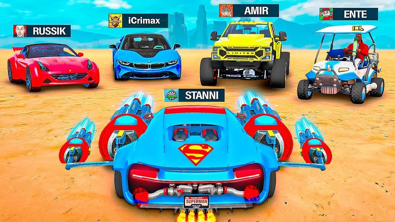 ENTKOMME ICH mit SUPERHELDEN AUTO vor 7 YOUTUBER in GTA 5?!