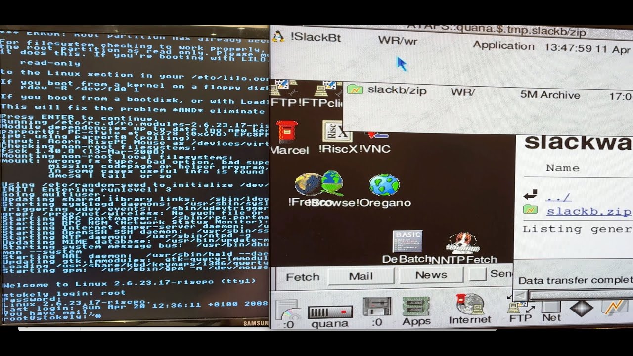 S03E062 — Капсула времени Linux: Slackware на RiscPC Acorn StrongARM, 20 лет спустя