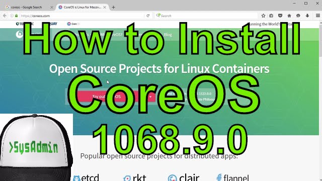 How to Install CoreOS Linux 1068.9.0 on Bare Metal or VMware Workstation/Player Easy Tutorial [HD]