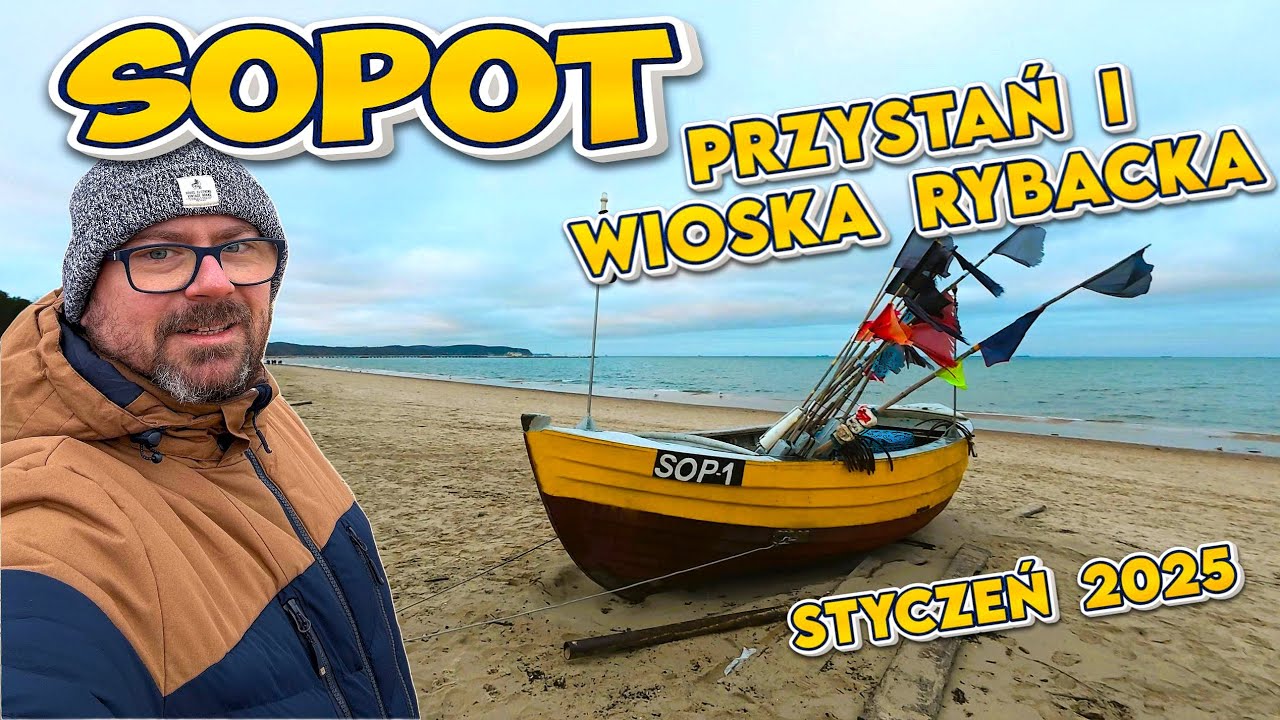Sopot Wioska Rybacka i Plaża Sopocka po Cofce i Sztormie na Bałtyku 15 Stycznia 2025