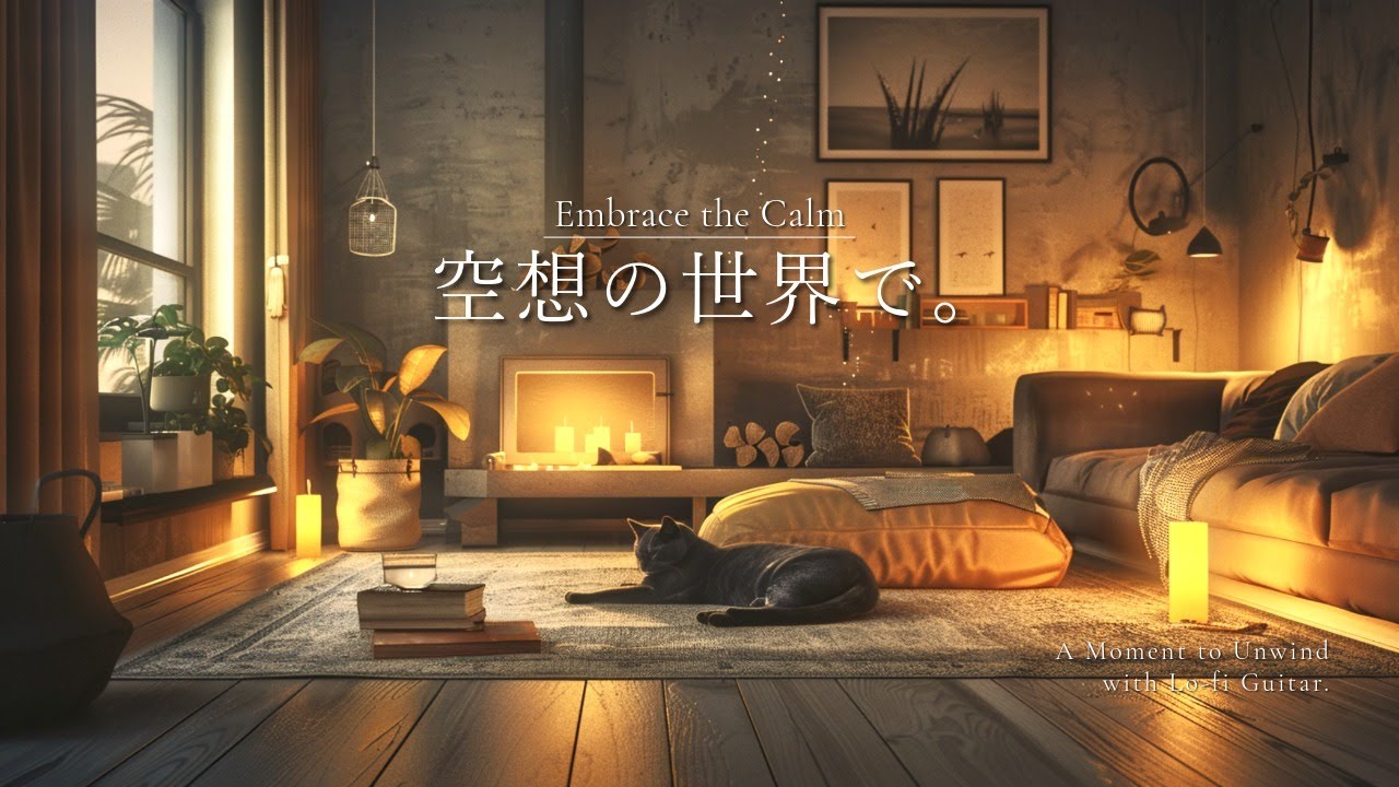 【夜の癒しBGM】落ち着きたい夜に、空想の世界で。｜読書・勉強・睡眠｜Lo-fi Guitar［60分］🌙🎵