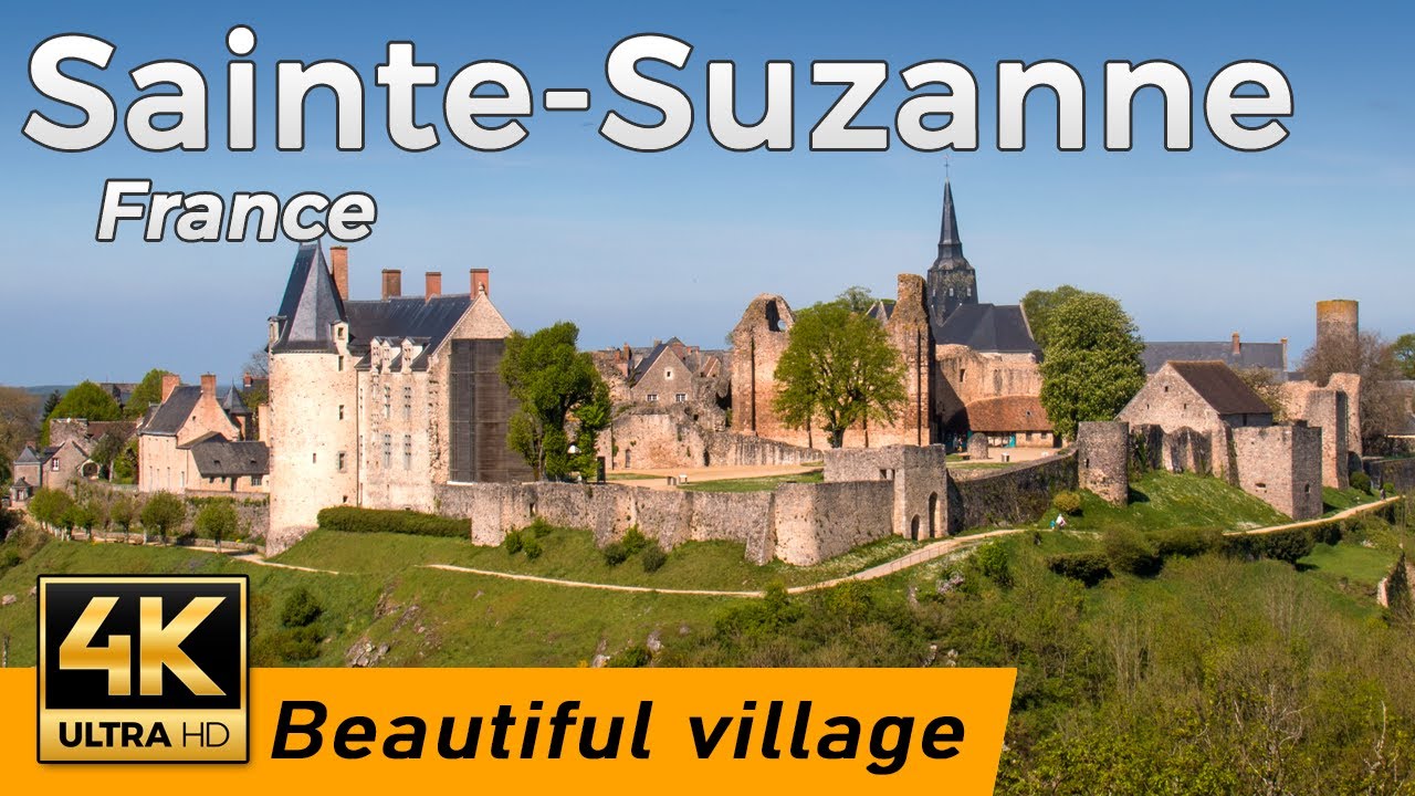 Sainte-Suzanne, France | Walking Tour (4K UHD & 60 fps)