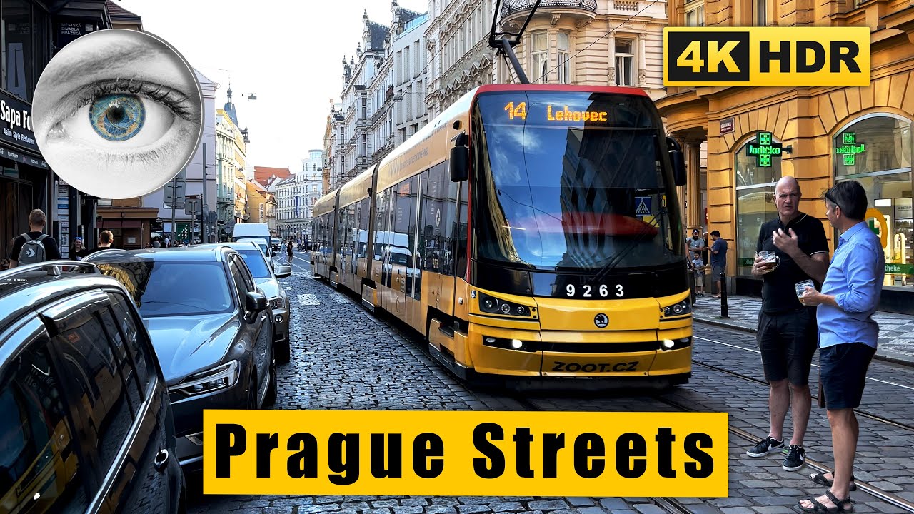 4K Prague Streets Walk: Vodičkova, Charles Square, Faust's house, Štěpánská 🇨🇿 Czech Republic hdr