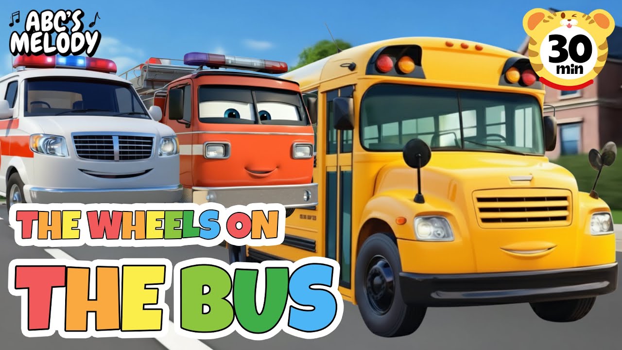 THE WHEELS ON THE BUS 🚌 + MORE 🚓 🚒 🚐 | Fun Kids Songs & Nursery Rhymes | ABC's Melody