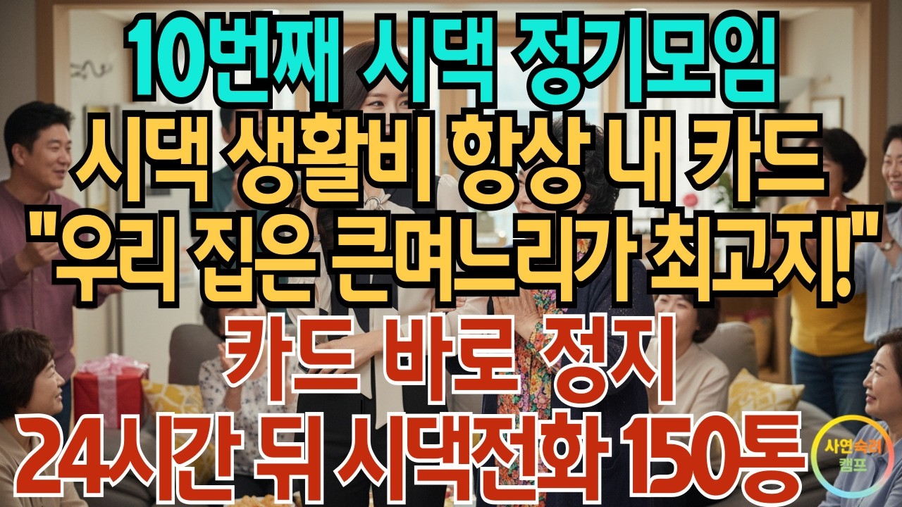 10번째 시댁 정기 모임 시댁 생활비 항상 내 카드
