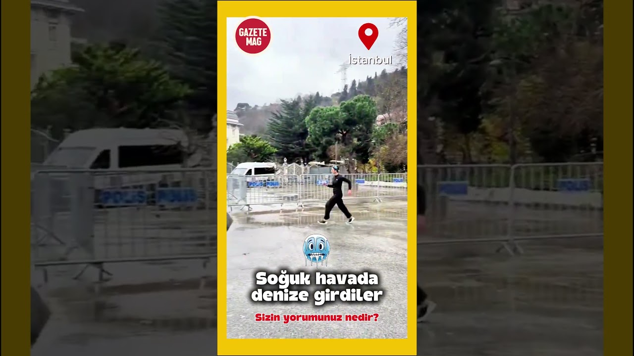 İstanbul’da bir grup, soğuk havaya rağmen böyle denize girdi 