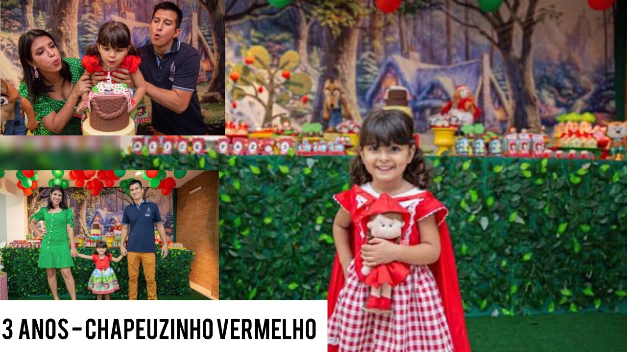 FESTA DE ANIVERSÁRIO DA CHAPEUZINHO VERMELHO da Alice 3 anos | Ju Tomé