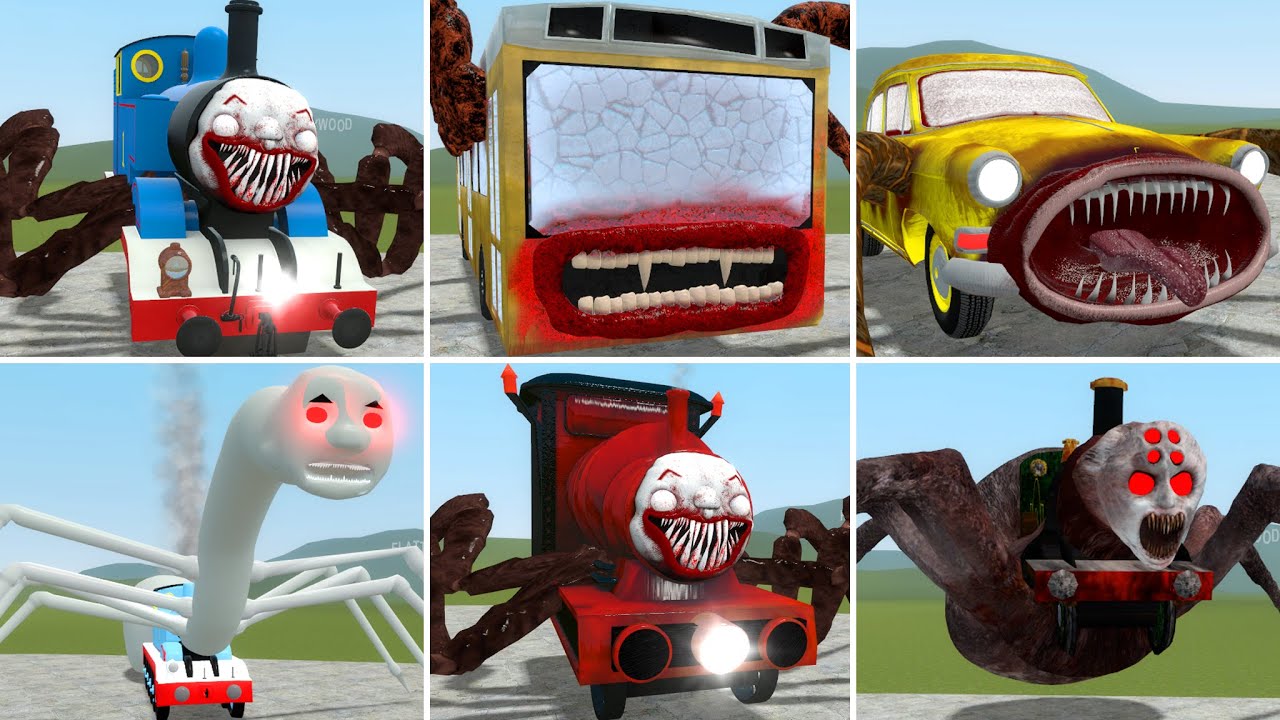 Choo Choo Thomas vs Bus Eater vs Car Eater vs Cursed Thomas vs Choo Choo Charles in Garry's Mod
