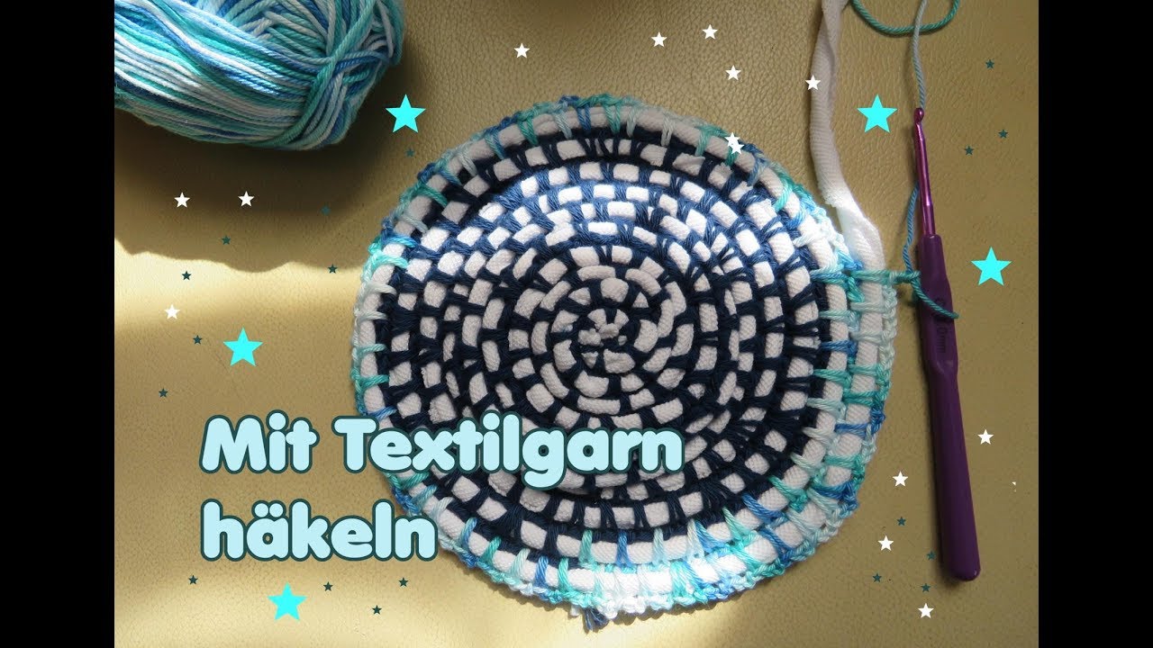 TEPPICH häkeln mit Textilgarn - leicht gemacht!! (rund)