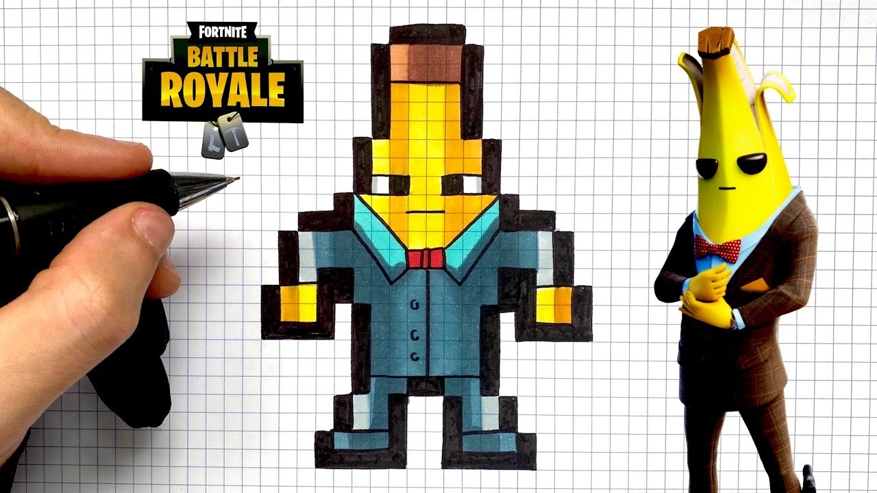 TUTO DESSIN AGENT BANANE PIXEL ART - FORTNITE