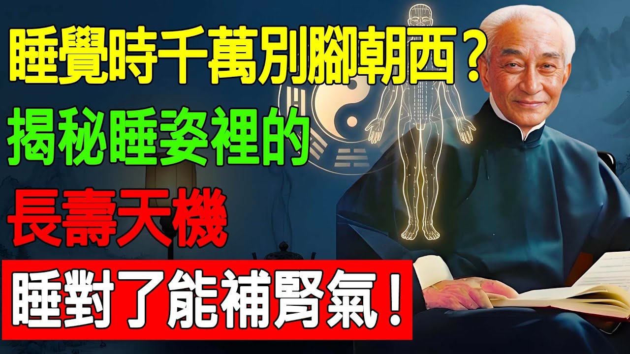 南懷瑾：睡覺時千萬別「腳朝西」？揭秘睡姿裡的長壽天機，睡對了能補腎氣！#南懷瑾 #南師智慧 #睡眠 #失眠 #養生 #黃帝內經 #補腎 #吉祥臥 #道家 #修行 #打坐